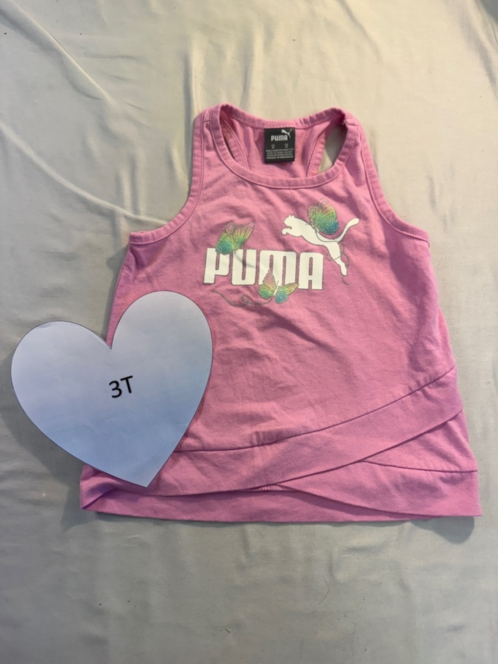 Puma Pink Athletic Tank Top with Racerback Design